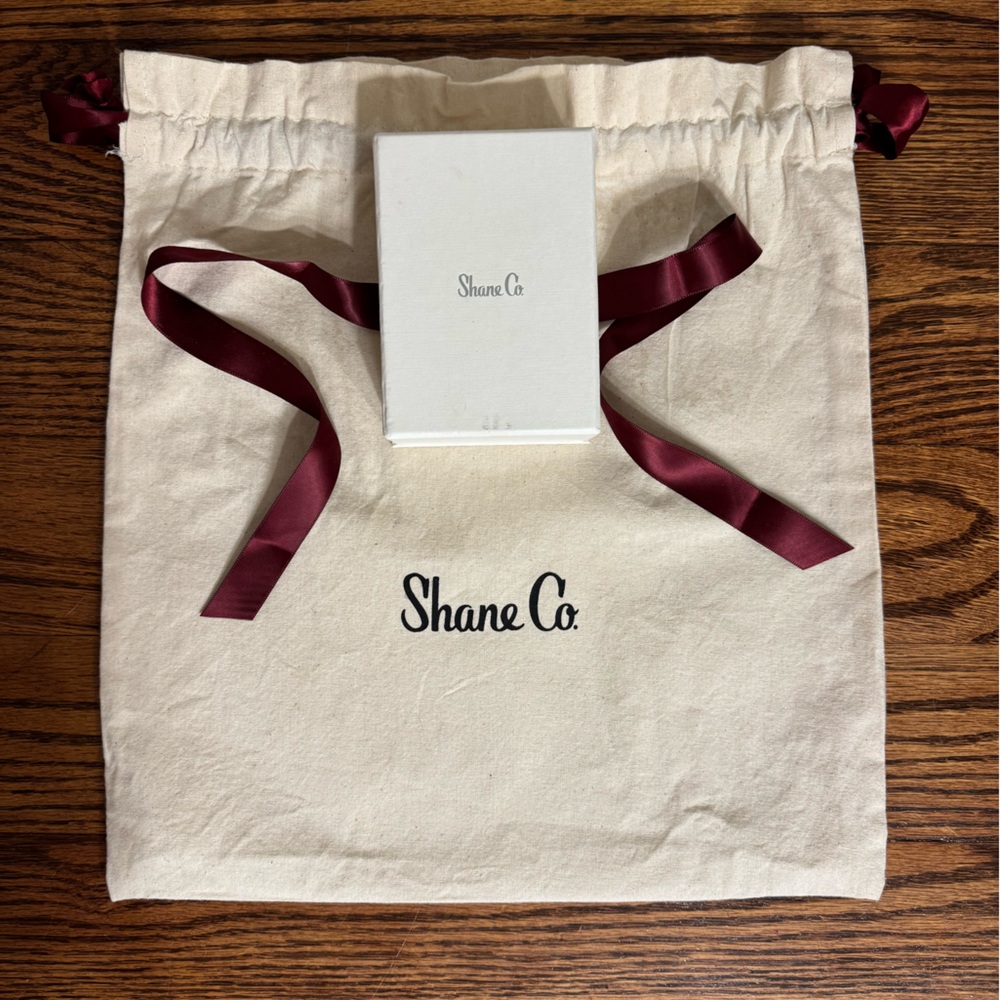 Shane Co. Jewelry Gift Box with Drawstring Dust Bag Pouch